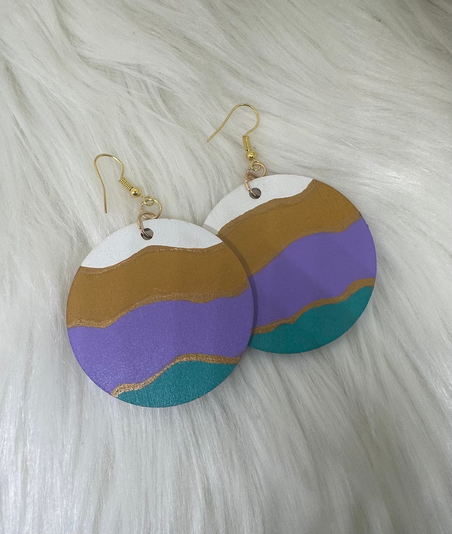Bold Waves Wooden Earrings