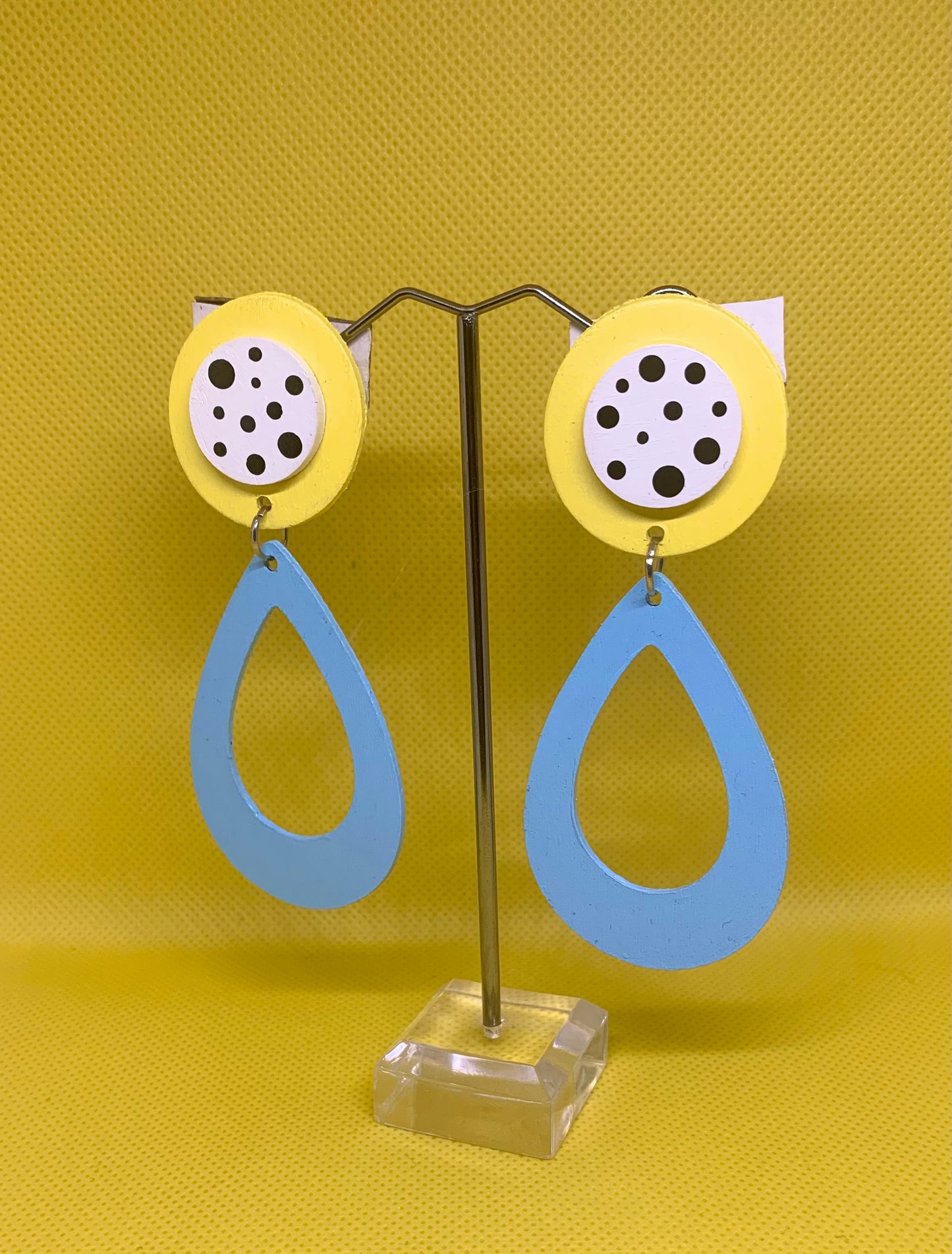 Citrus Sky: Geometric Teardrop Statement Earrings