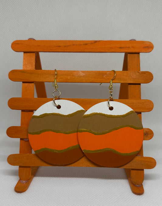 Sunset Waves Wooden Earrings