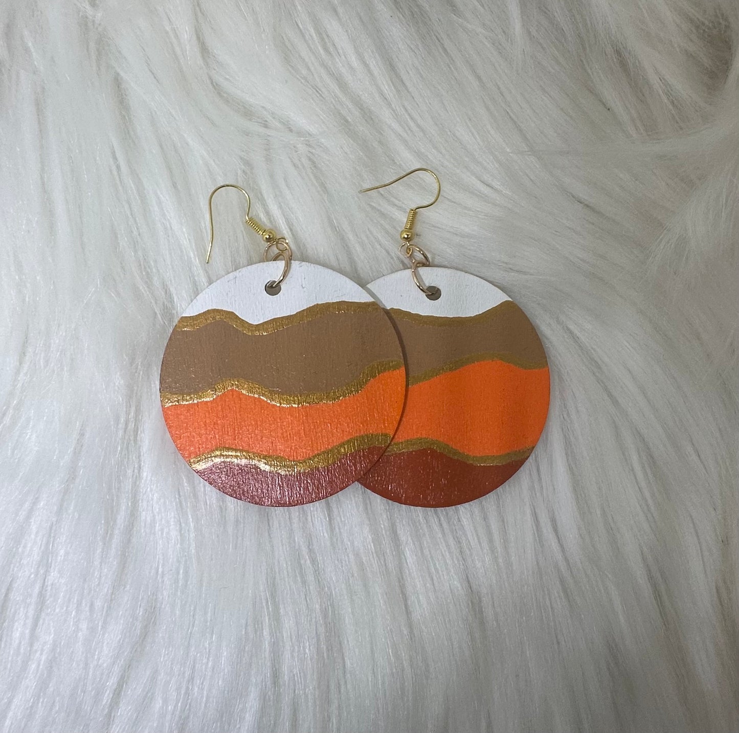 Sunset Waves Wooden Earrings