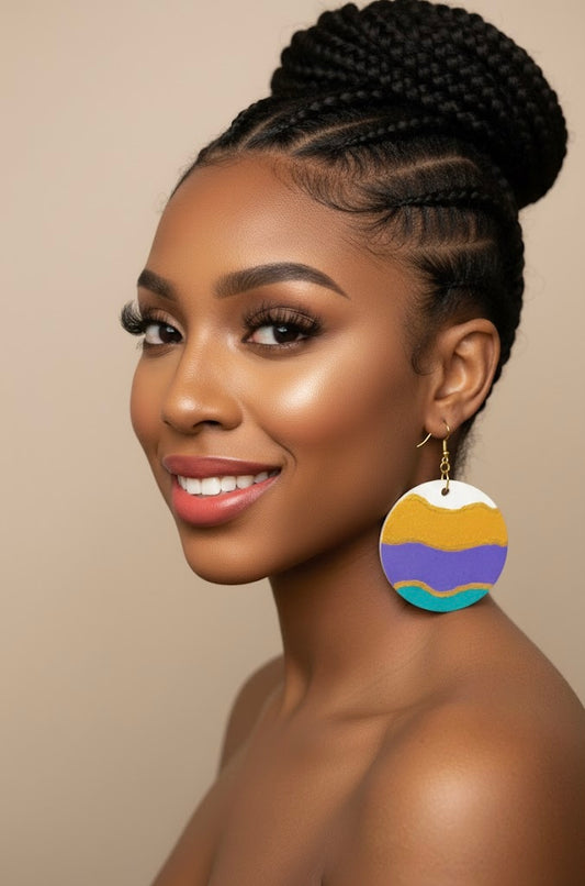 Bold Waves Wooden Earrings