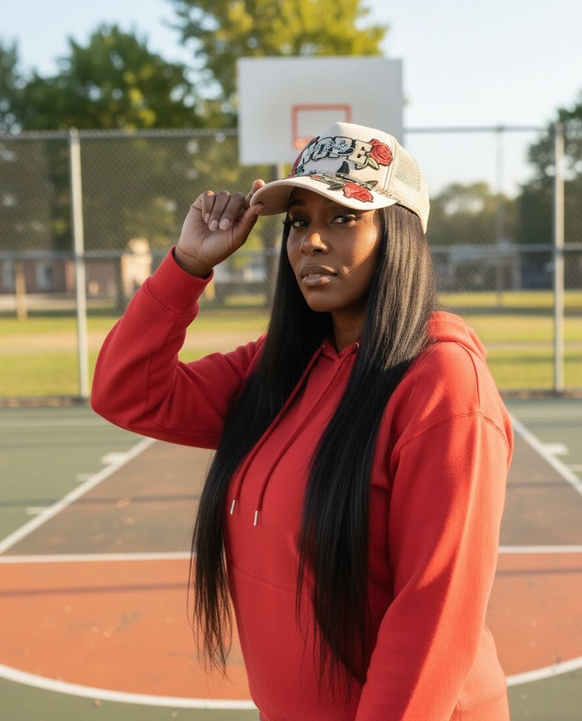 "Not Today" Rose Embroidered Statement Cap