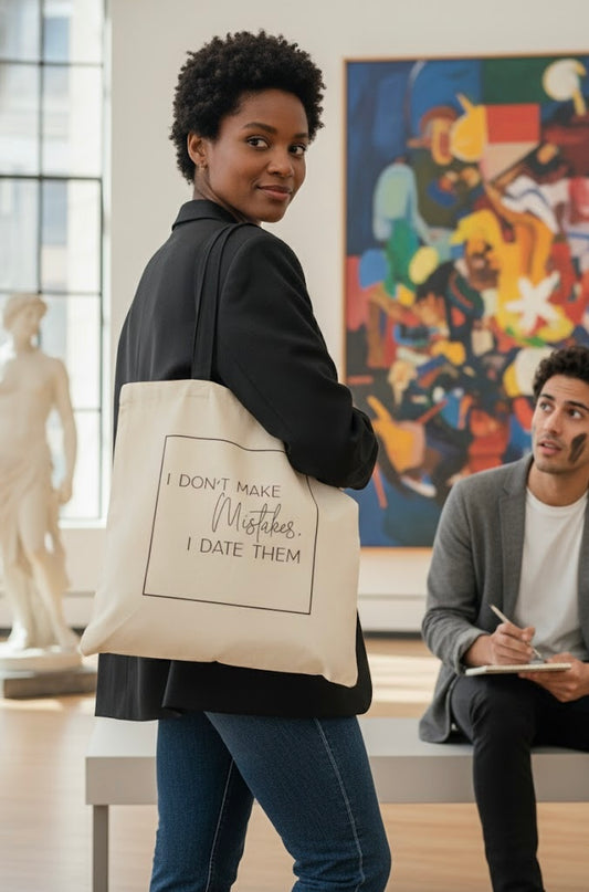 "I Don’t Make Mistakes, I Date Them" Canvas Tote Bag