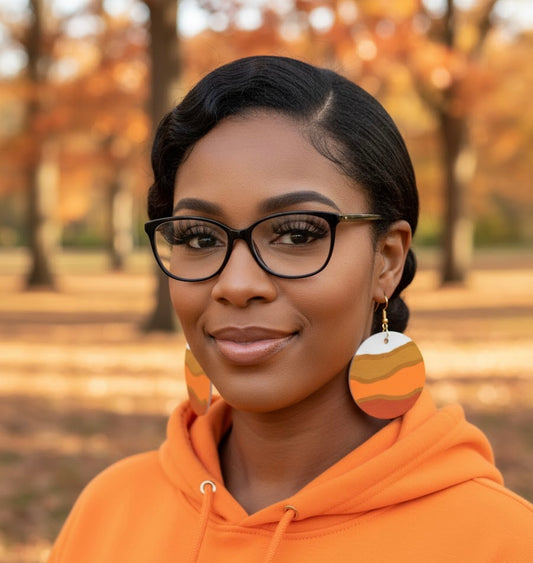 Sunset Waves Wooden Earrings