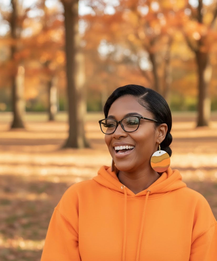 Sunset Waves Wooden Earrings