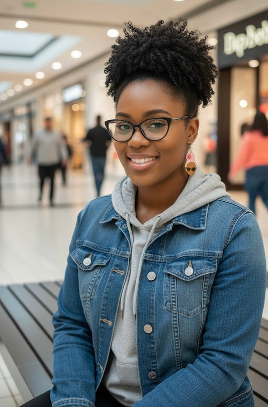 Bold and Beautiful - Afrocentric Wooden Earrings "Pink"