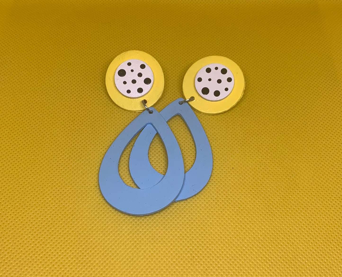 Citrus Sky: Geometric Teardrop Statement Earrings