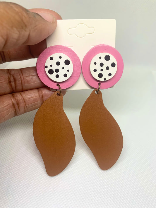 Peony & Chestnut: Hand-Painted Sculptural Drop Earrings