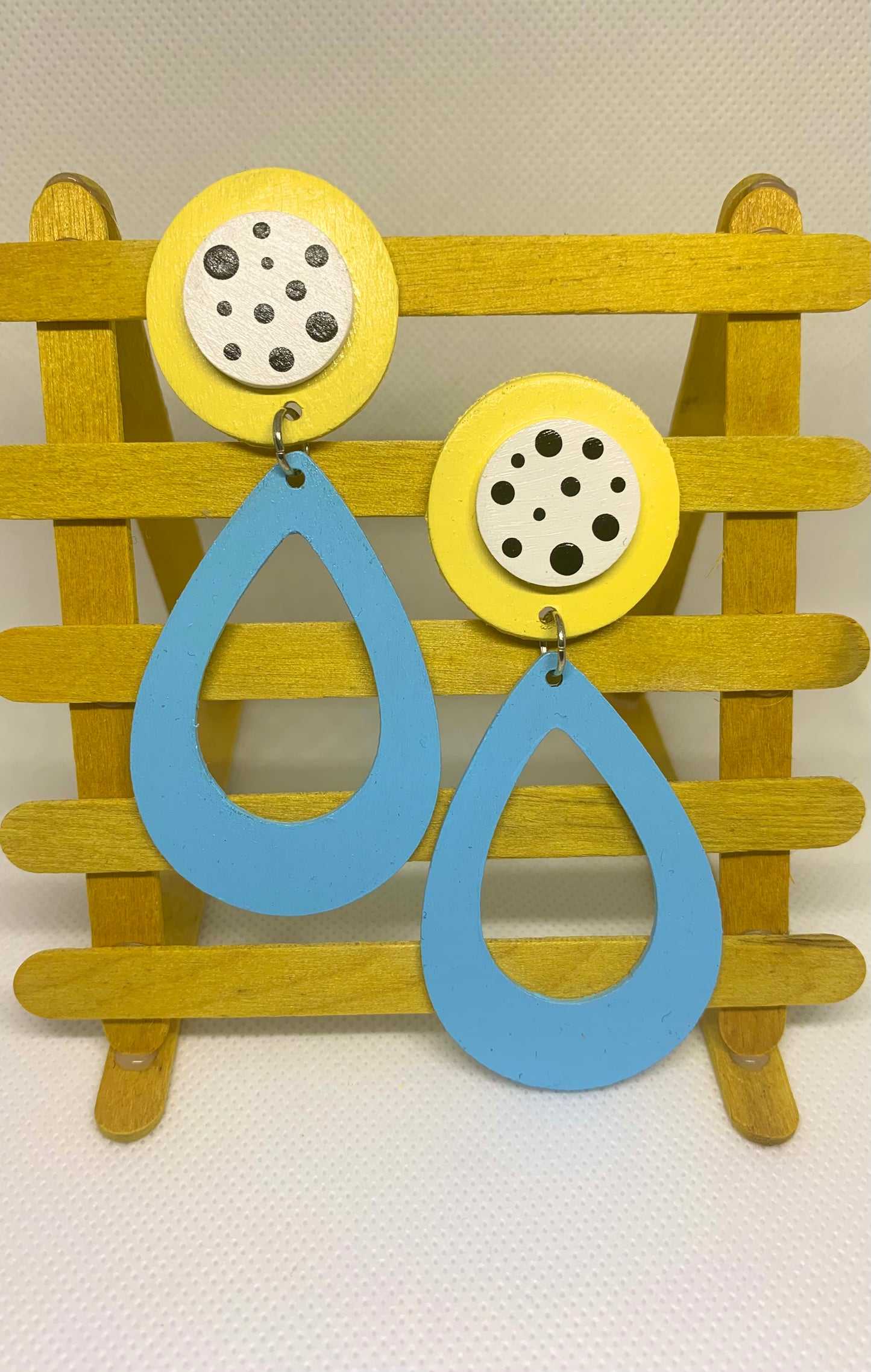 Citrus Sky: Geometric Teardrop Statement Earrings