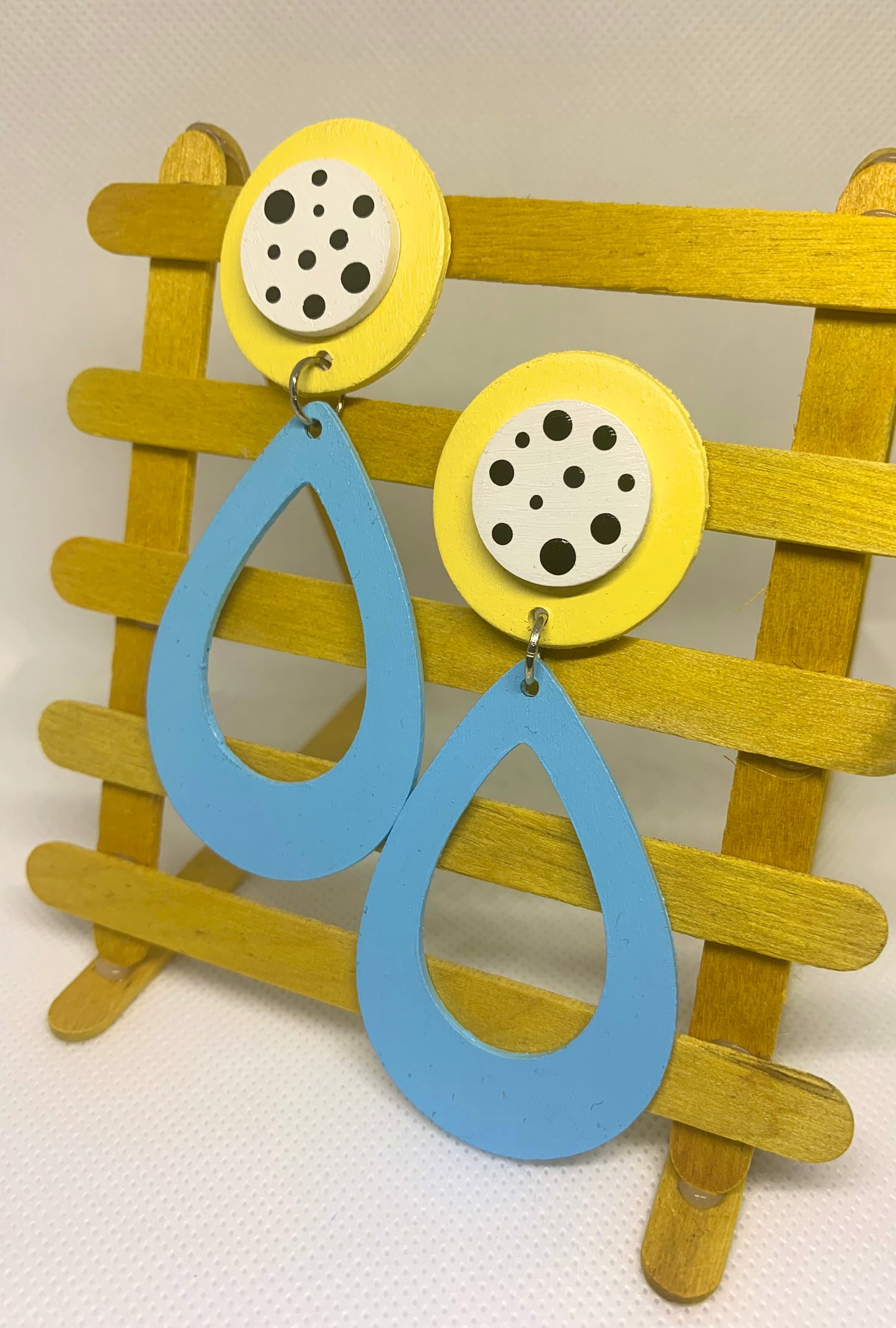 Citrus Sky: Geometric Teardrop Statement Earrings