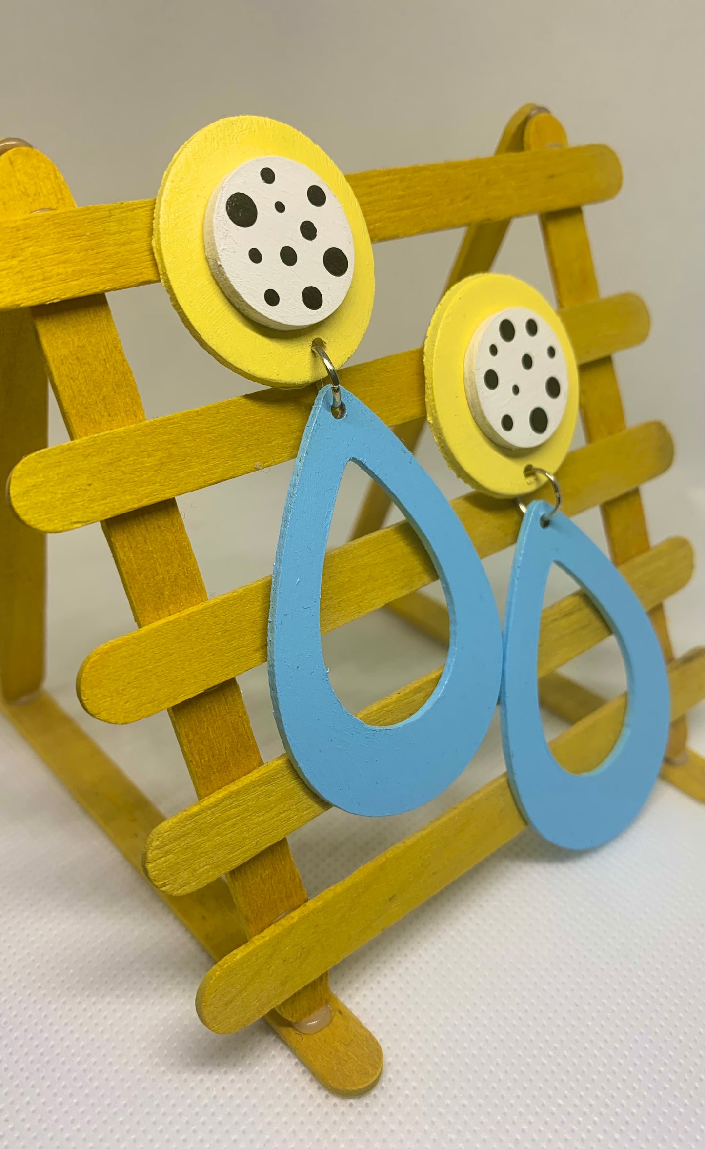 Citrus Sky: Geometric Teardrop Statement Earrings