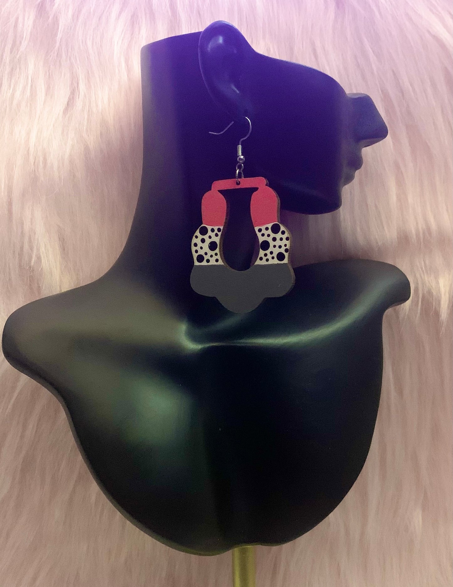 Abstract Edge: Hand-Painted Geometric Color-Block Wooden Earrings