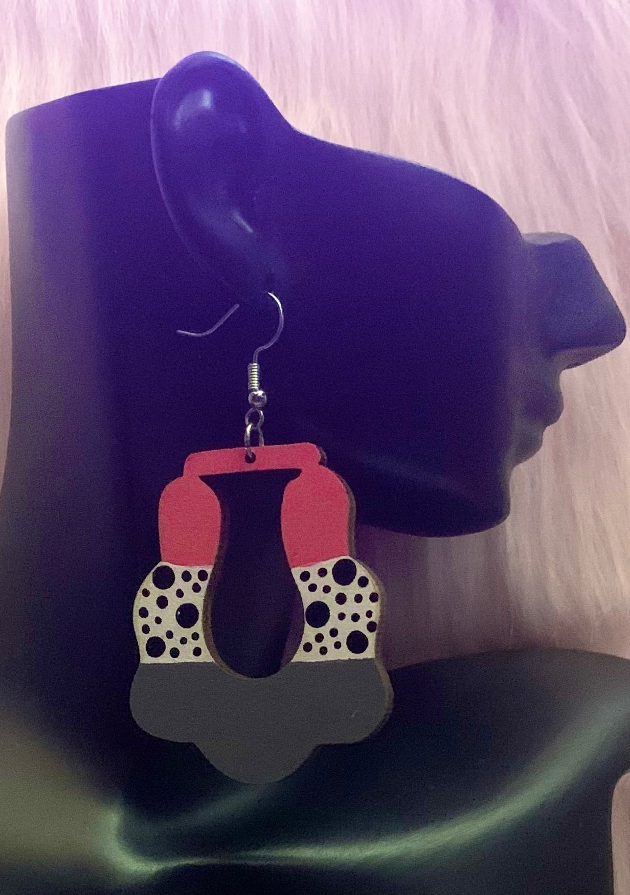 Abstract Edge: Hand-Painted Geometric Color-Block Wooden Earrings