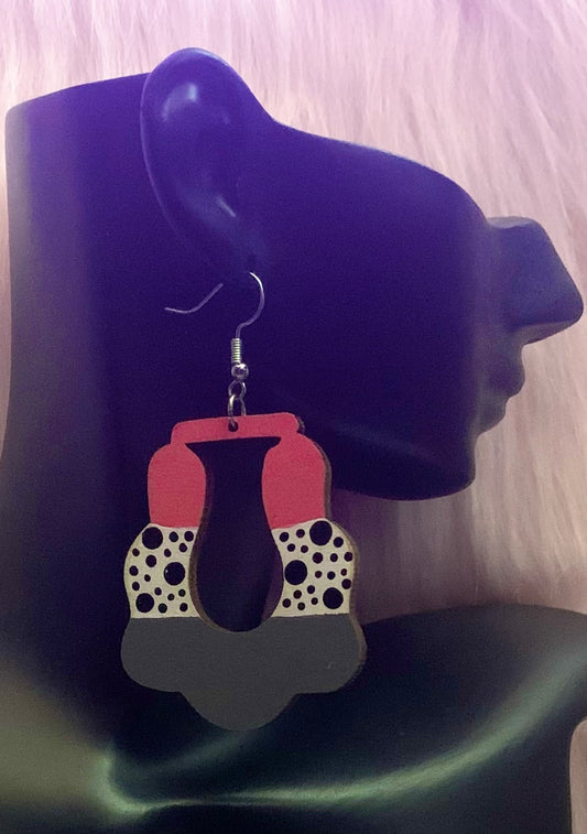 Abstract Edge: Hand-Painted Geometric Color-Block Wooden Earrings
