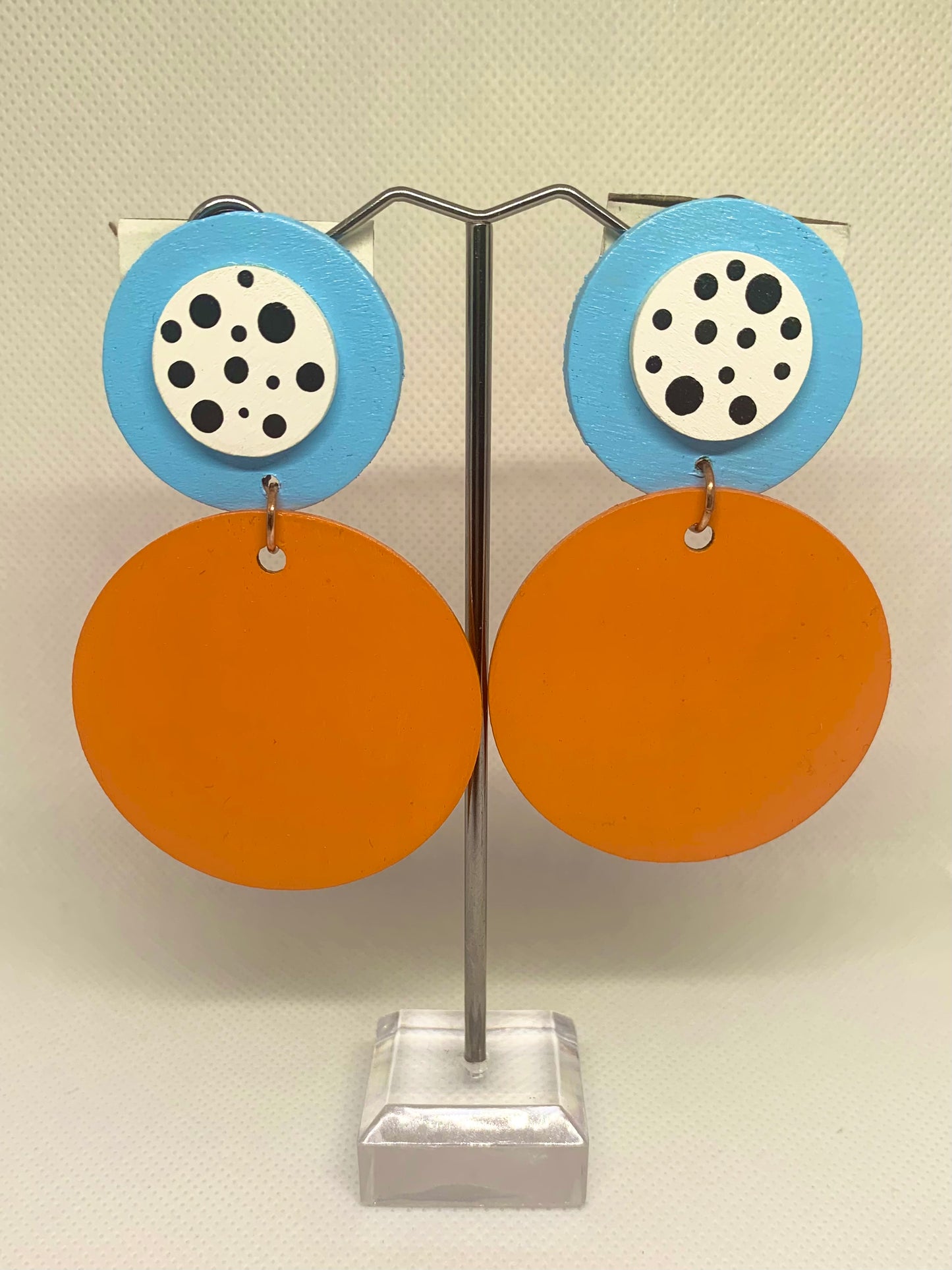 Sky Pop: Hand-Painted Color-Block Stud Drops