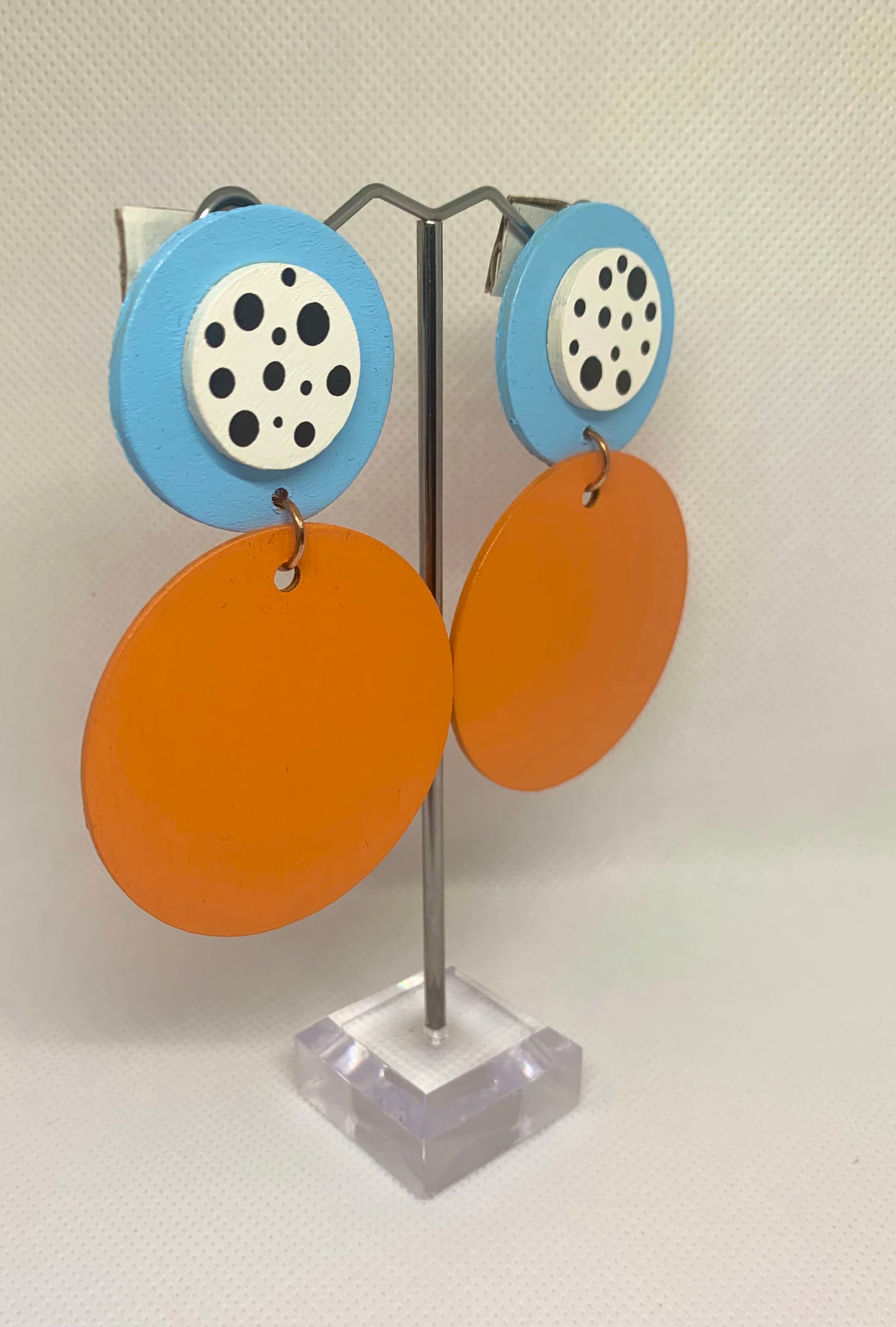 Sky Pop: Hand-Painted Color-Block Stud Drops
