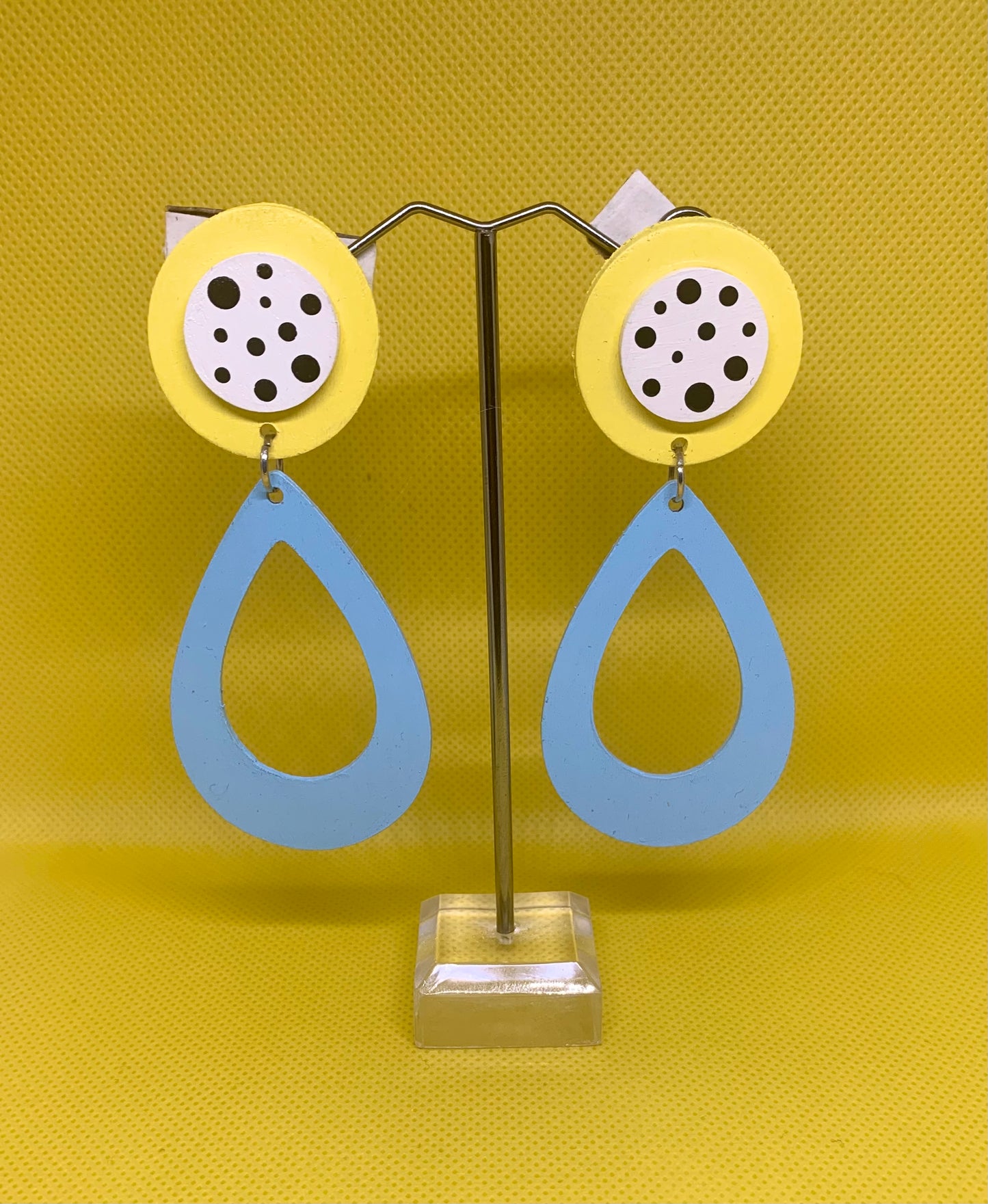 Citrus Sky: Geometric Teardrop Statement Earrings