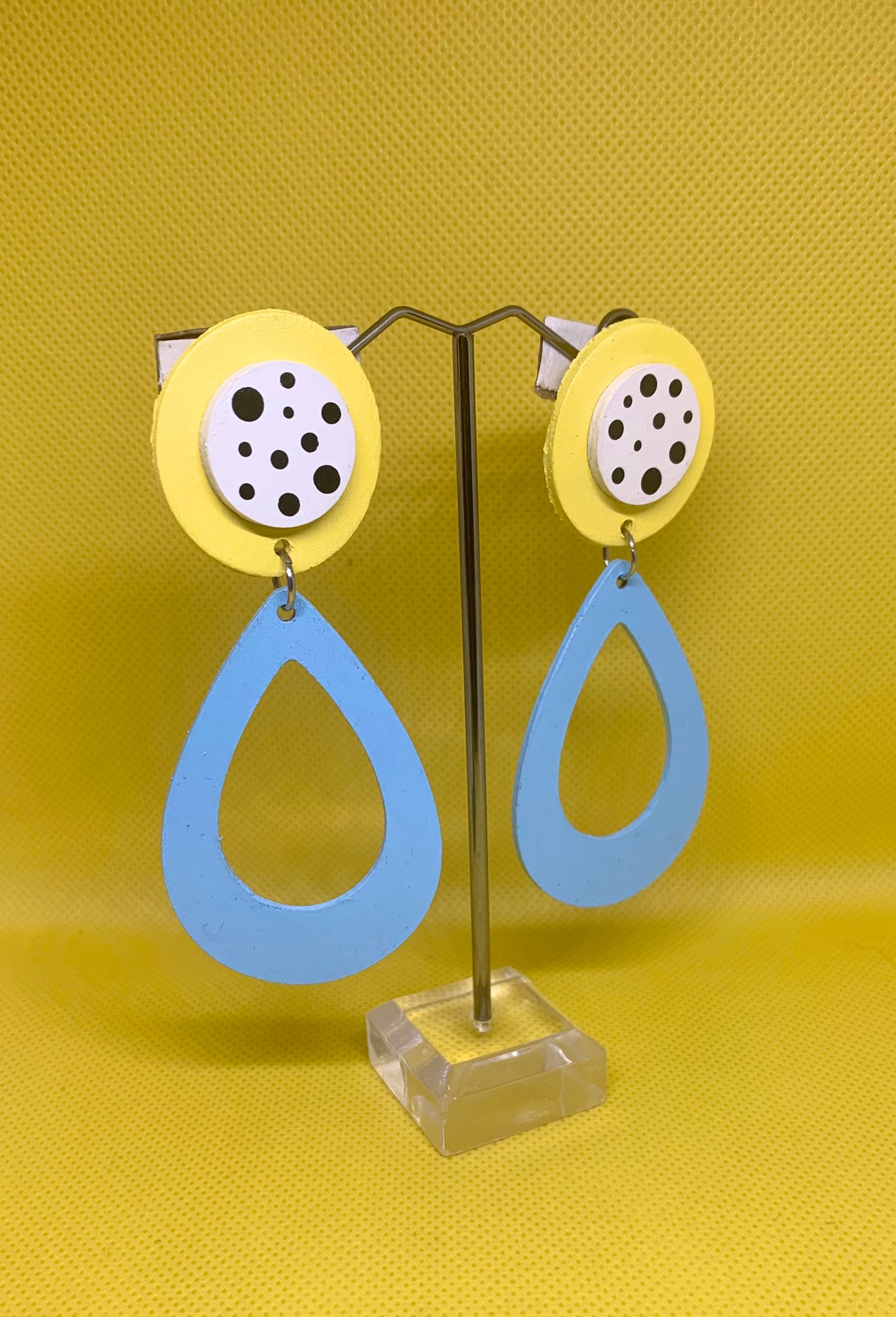 Citrus Sky: Geometric Teardrop Statement Earrings
